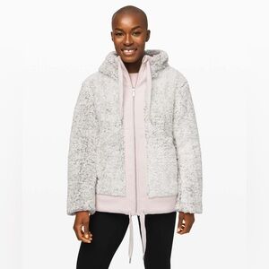 Lululemon Warmth Restore Sherpa Full Zip Jacket Hoodie Reversible Size Small